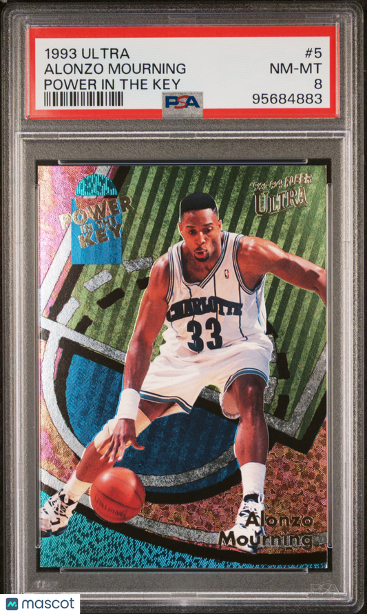1993 Ultra Power In The Key Alonzo Mourning #5 PSA 8