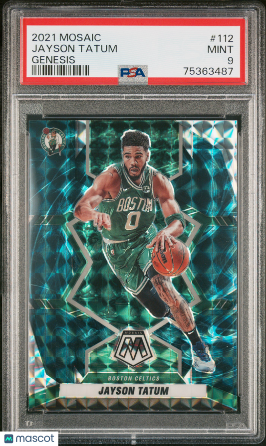 2021 Panini Mosaic Jayson Tatum #112 Genesis PSA 9