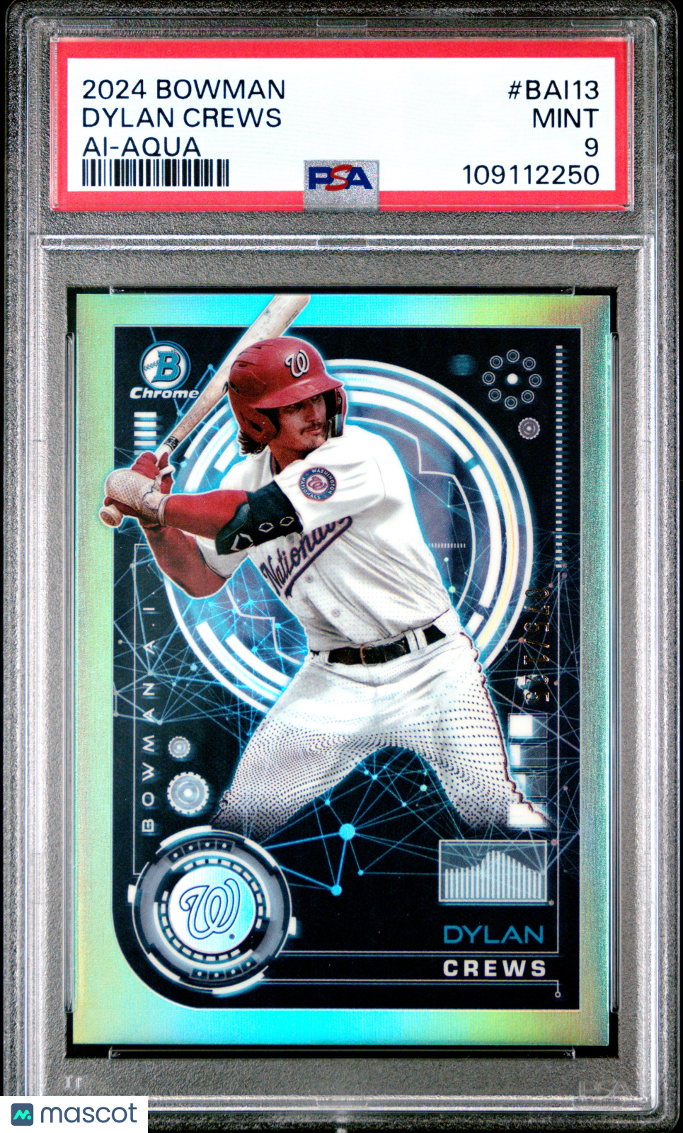 2024 Bowman Bowman Ai Dylan Crews #BAI13 Aqua PSA 9