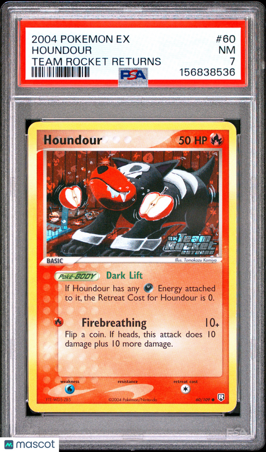 2004 Pokemon EX Team Rocket Returns Houndour #60 Team Rocket Returns PSA 7