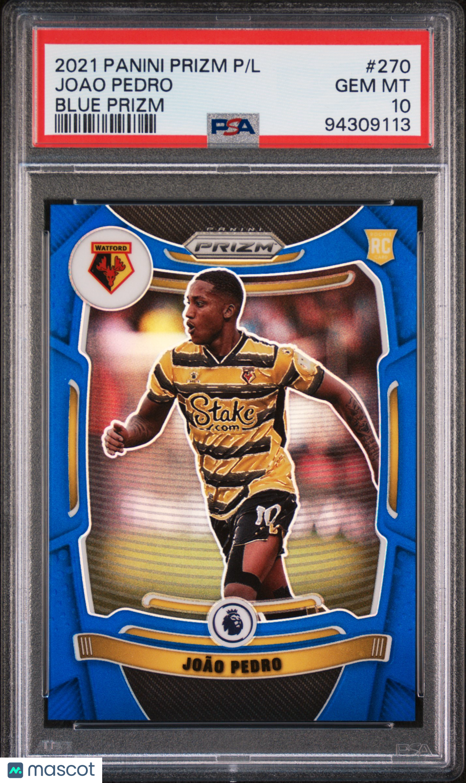 2021 Panini Prizm Premier League Joao Pedro #270 Blue /340 PSA 10