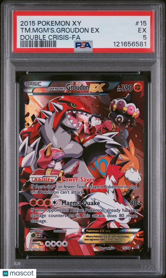 2015 Pokemon Xy Double Crisis TM. Mgm's. Groudon EX #15 Double Crisis-Fa PSA 5