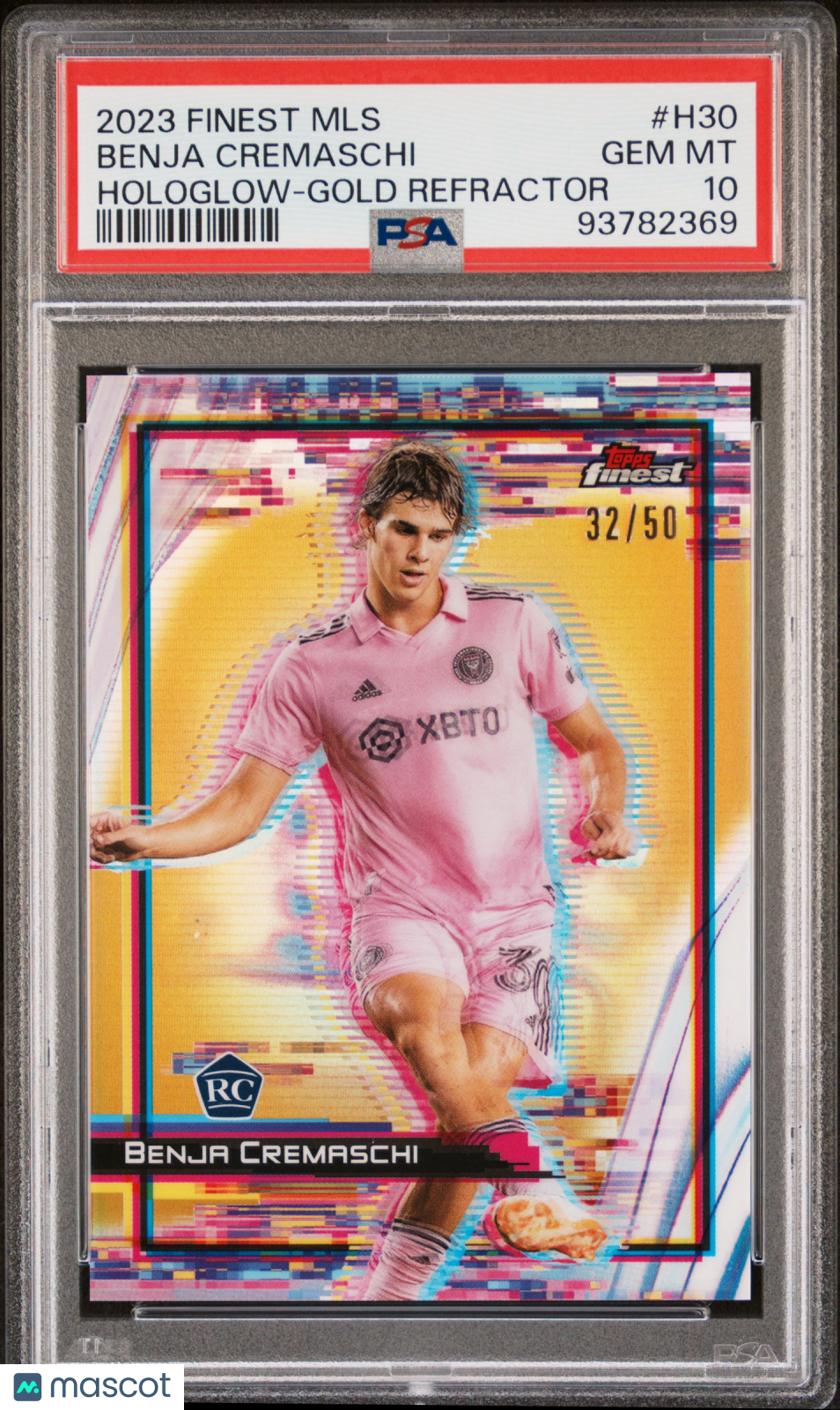 2023 Topps Finest MLS Hologlow Benja Cremaschi #H30 Gold Refractor PSA 10