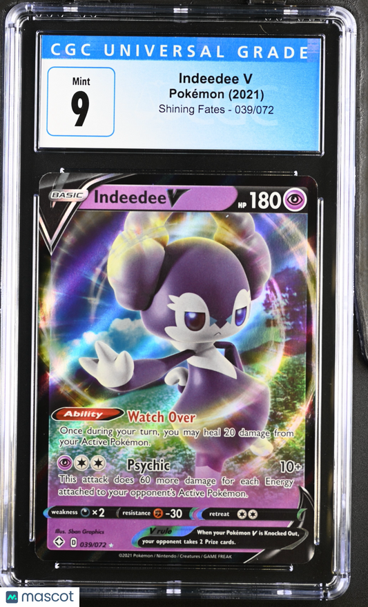 2021 Pokemon Shining Fates Indeedee V #039/072 039/072 CGC 9