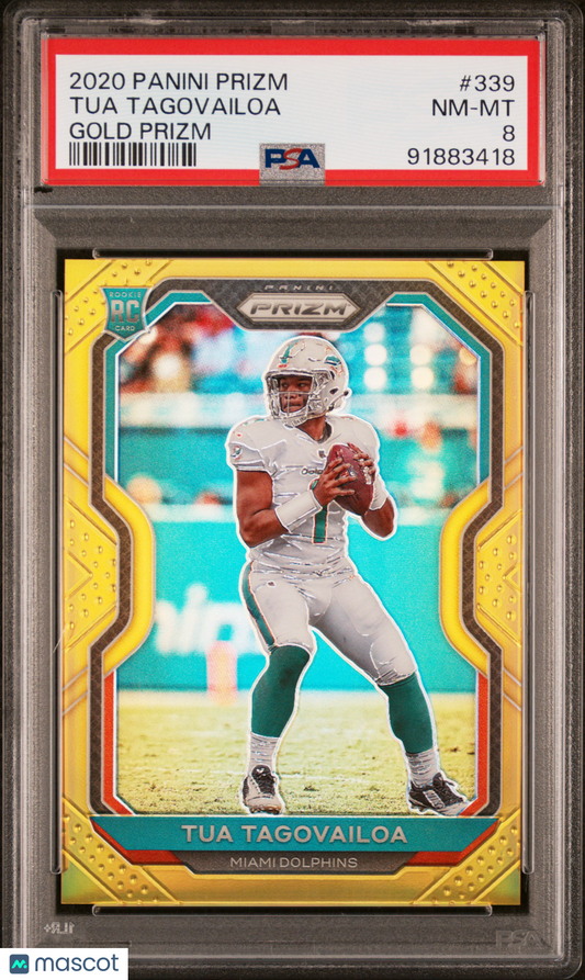 2020 Panini Prizm Tua Tagovailoa #339 Gold PSA 8