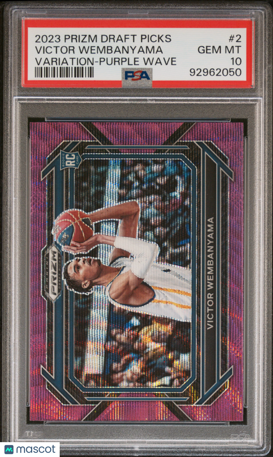 2023 Panini Prizm Draft Picks Victor Wembanyama #2 Variation Purple Wave PSA 10
