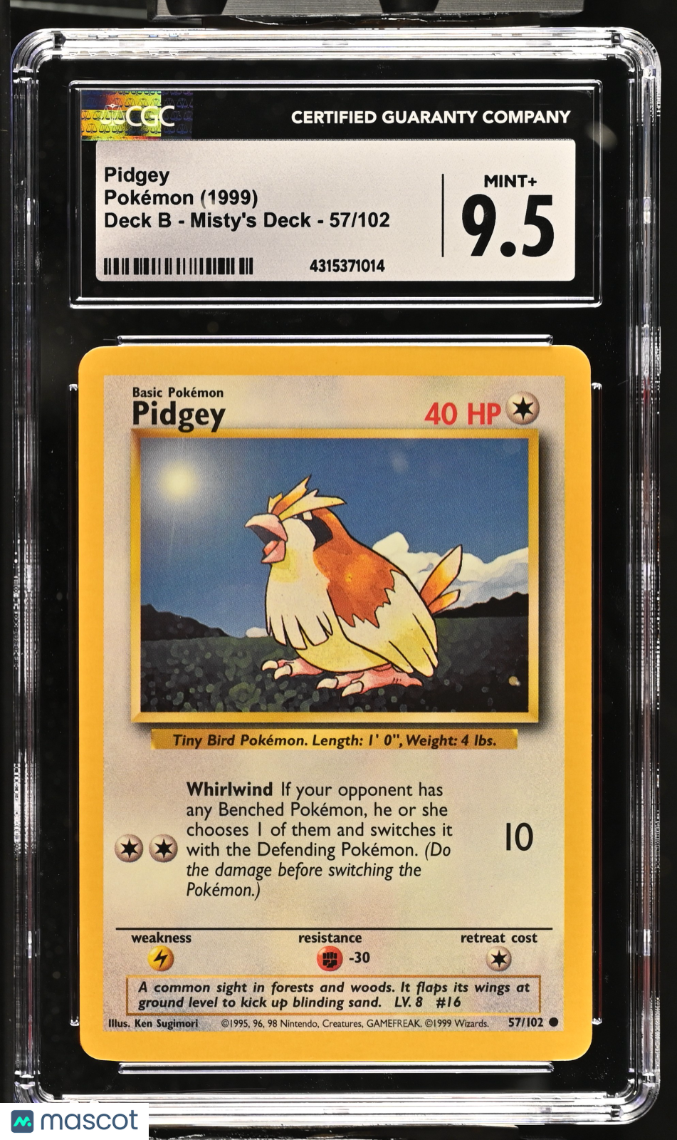 1999 Pokemon Deck B - Misty's Deck Pidgey #57/102 57/102 CGC 9.5