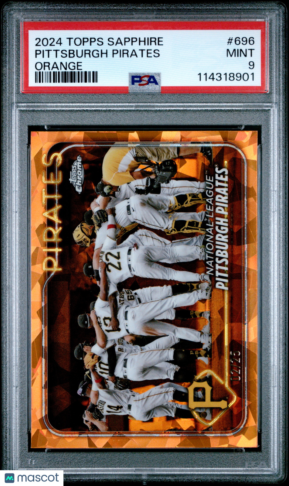 2024 Topps Chrome Sapphire Pittsburgh Pirates #696 Orange PSA 9