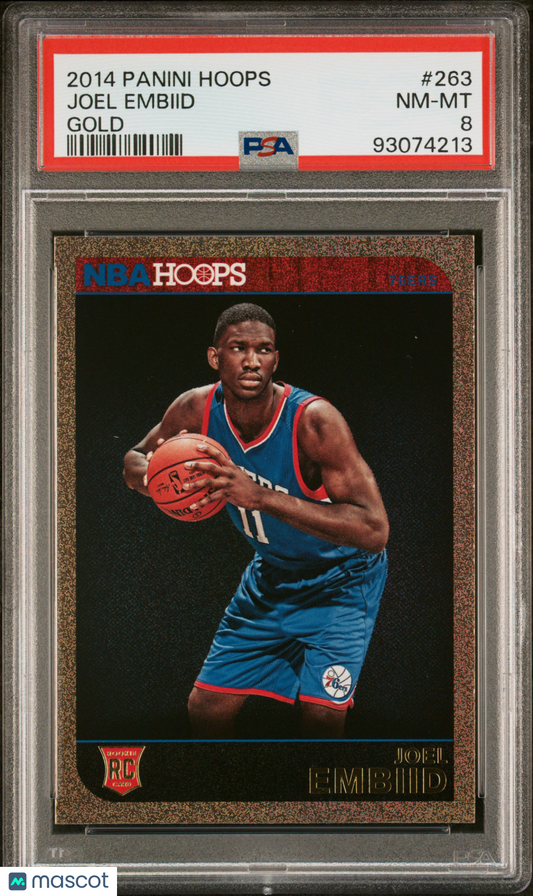 Panini 2014 Hoops RC Joel Embiid #263 Gold PSA 8
