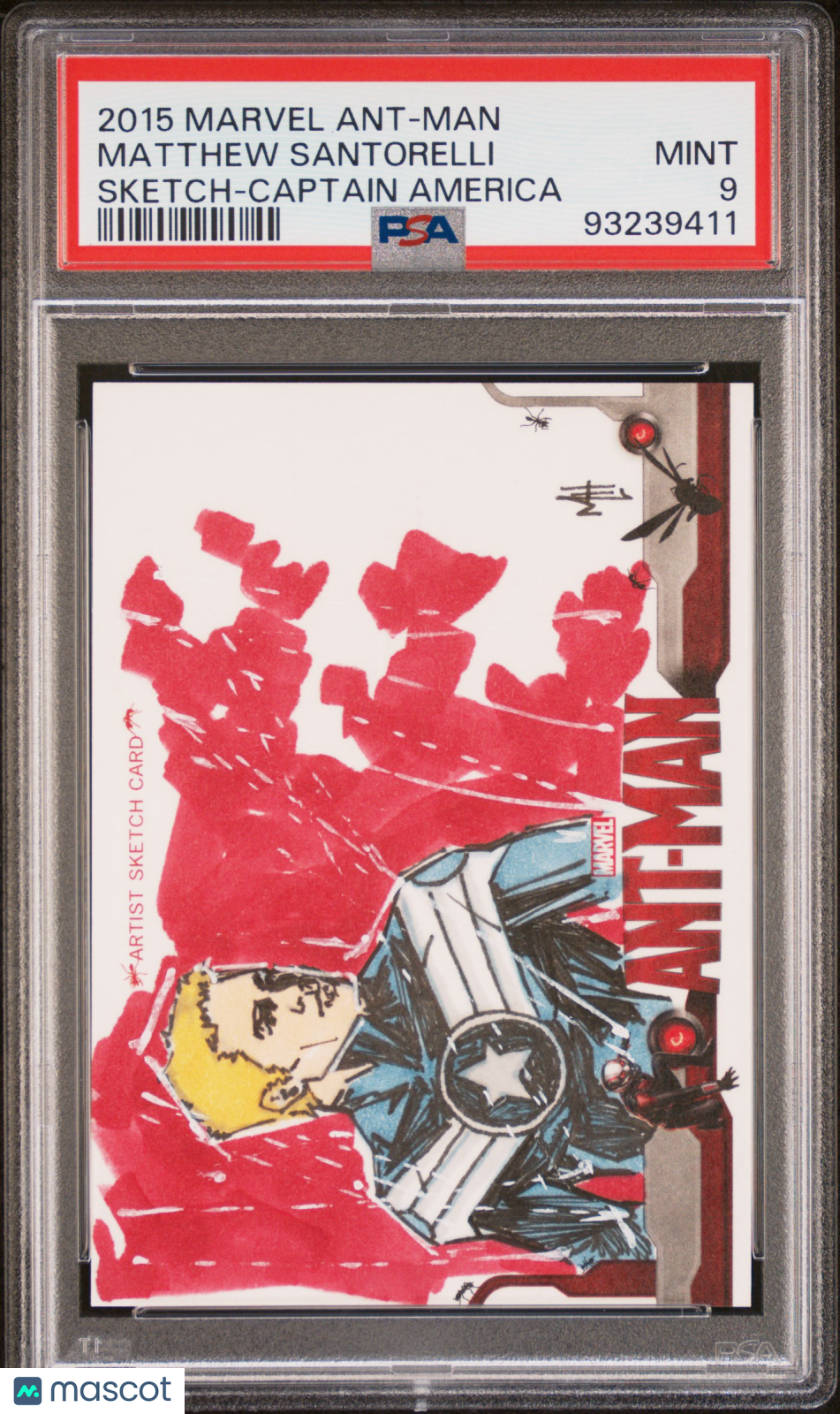 2015 Marvel Ant-Man Sketch Cards Matthew Santorelli Captain America 1/1 PSA 9
