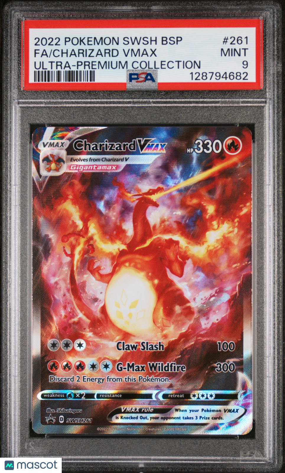 2022 Pokemon Swsh Black Star Promo Charizard VMAX #261 Ultra-Premium Collection Fa PSA 9