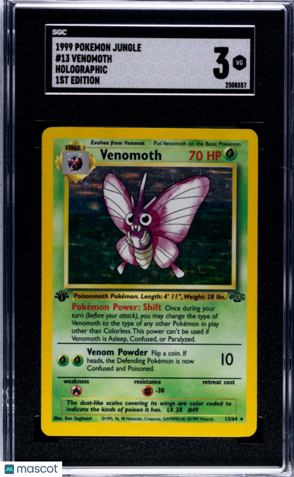 1999 Pokemon Jungle Venomoth #13 SGC 3