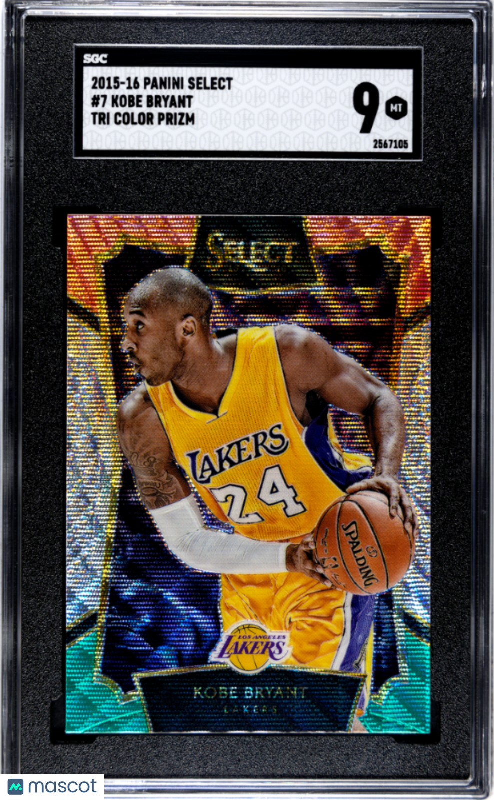 2015 Panini Select Kobe Bryant #7 Tri Color Prizm SGC 9