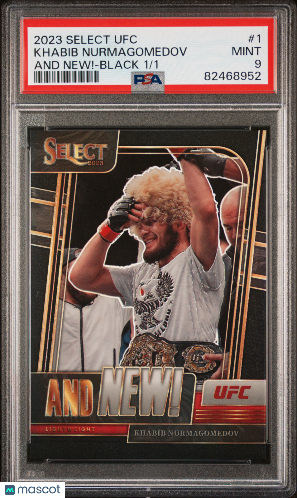 2023 Panini Select UFC Khabib Nurmagomedov #1 And New! Black 1/1 PSA 9