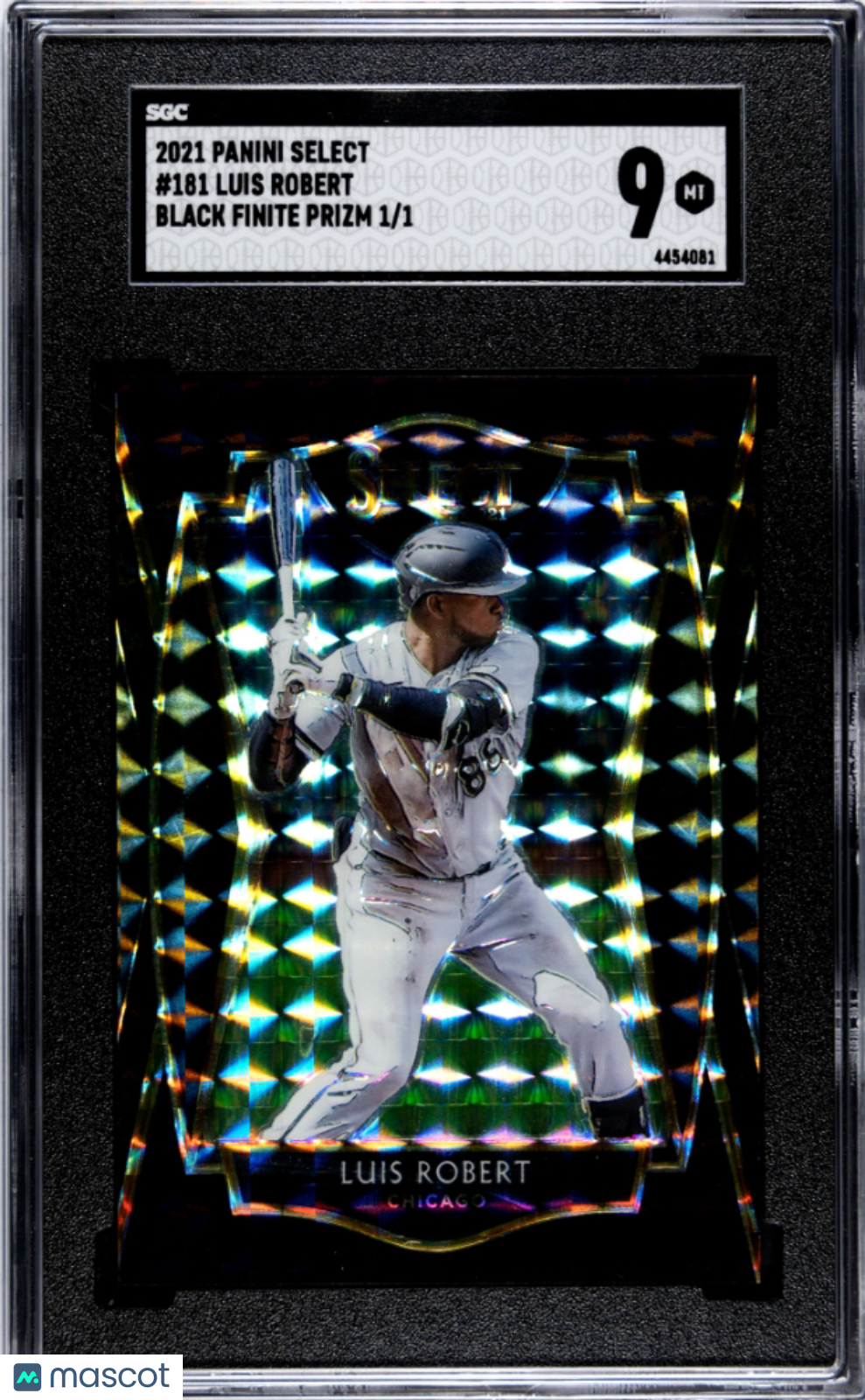 2021 Panini Select Luis Robert #181 Black Finite Prizm 1/1 SGC 9