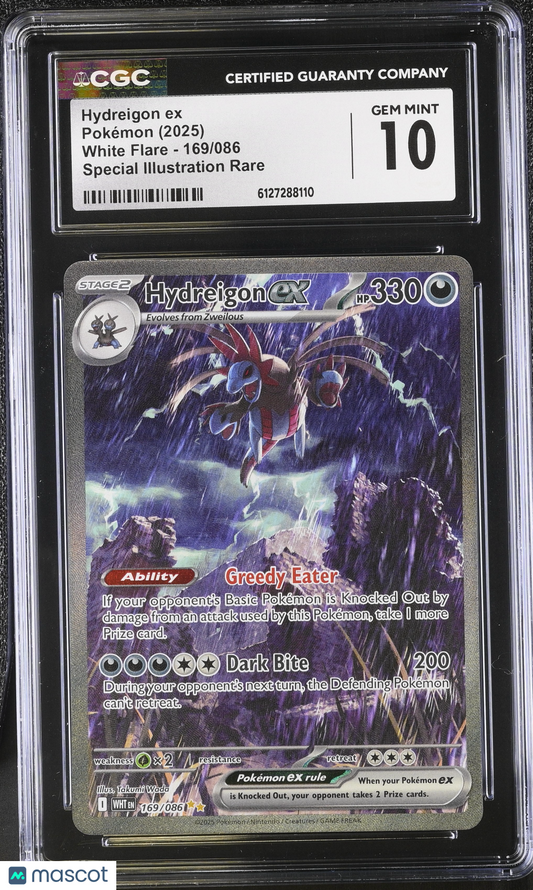 2025 Pokemon White Flare Hydreigon ex #169/086 Special Illustration Rare CGC 10