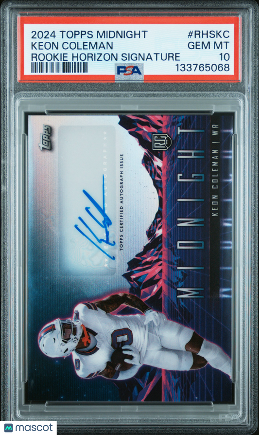 2024 Topps Midnight Rookie Horizon Signatures Keon Coleman #RHSKC PSA 10