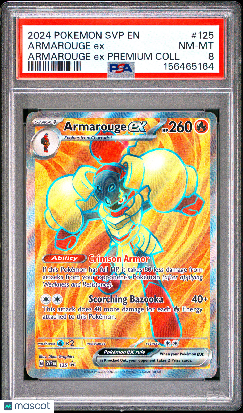2024 Pokemon SVP EN-SV Black Star Promo Armarouge EX #125 Armarouge EX Premium Coll PSA 8