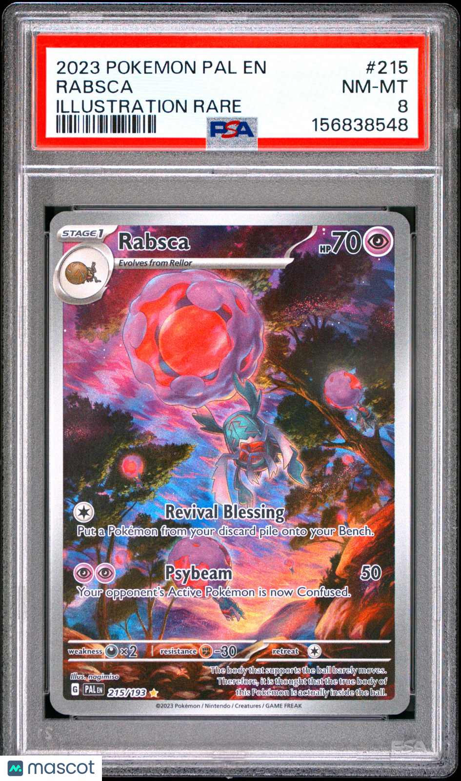 2023 Pokemon Pal EN-Paldea Evolved Rabsca #215 Illustration Rare PSA 8