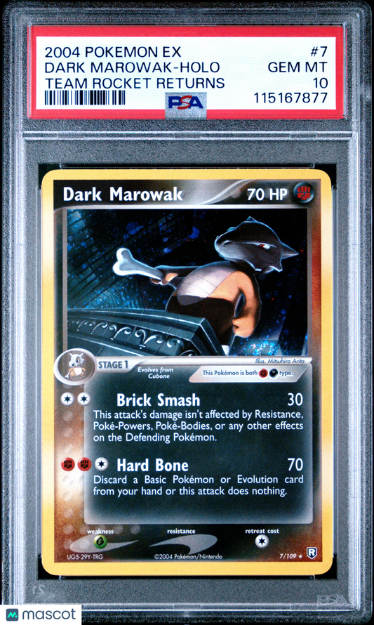 2004 Pokemon EX Team Rocket Returns Dark Marowak #7 PSA 10
