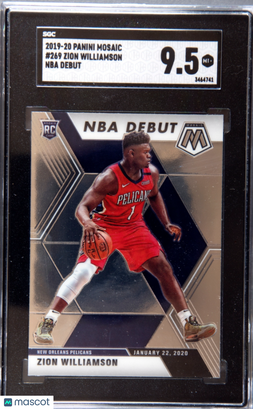 2019 Panini Mosaic Zion Williamson #269 NBA Debut SGC 9.5