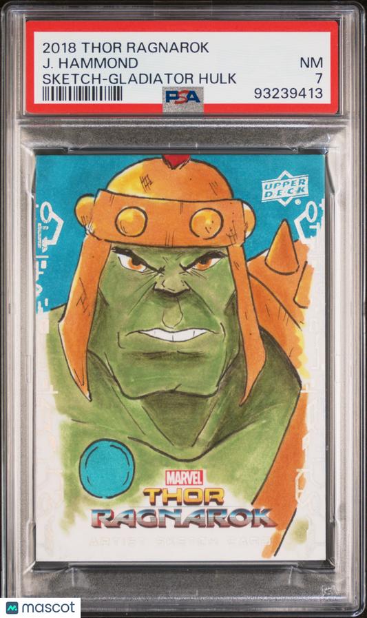 2018 Upper Deck Thor Ragnarok Gladiator Hulk Artist Sketch Cards PSA 7