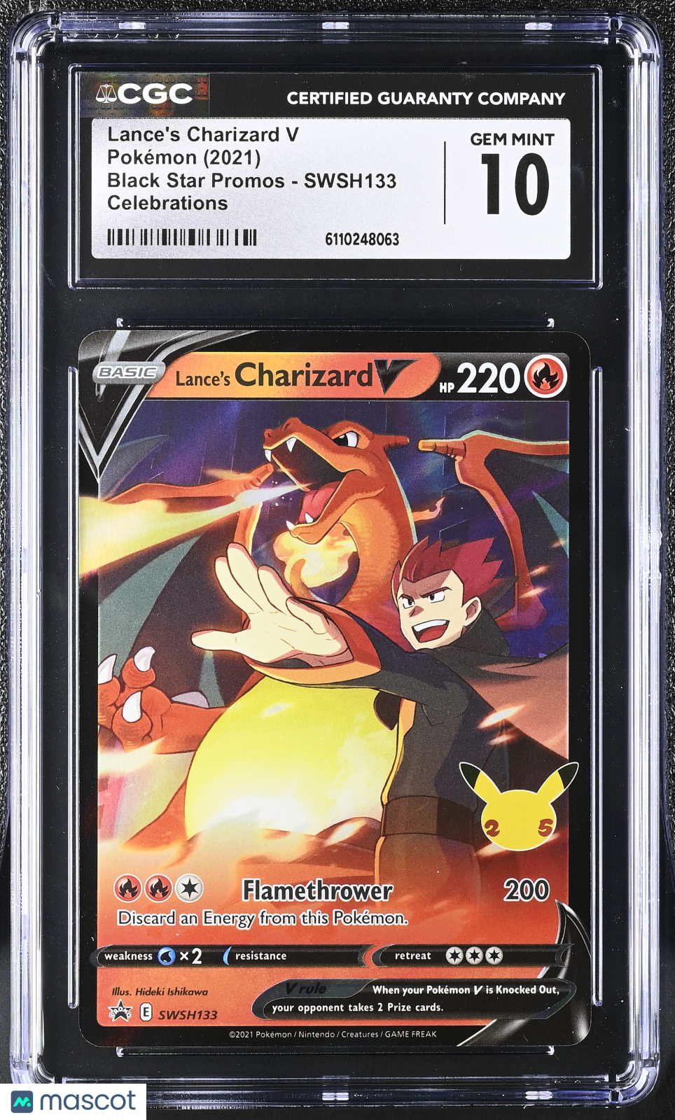 2021 Pokemon Black Star Promos Lance's Charizard V #SWSH133 CGC 10