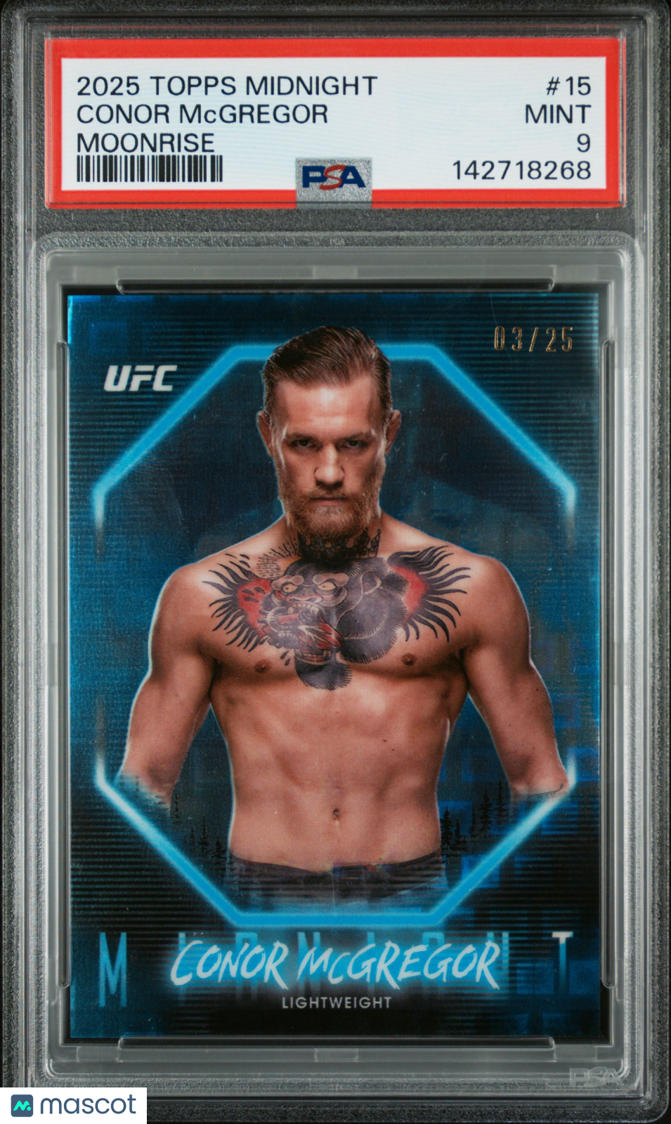 2025 Topps Midnight UFC Conor McGregor #15 Moonrise PSA 9