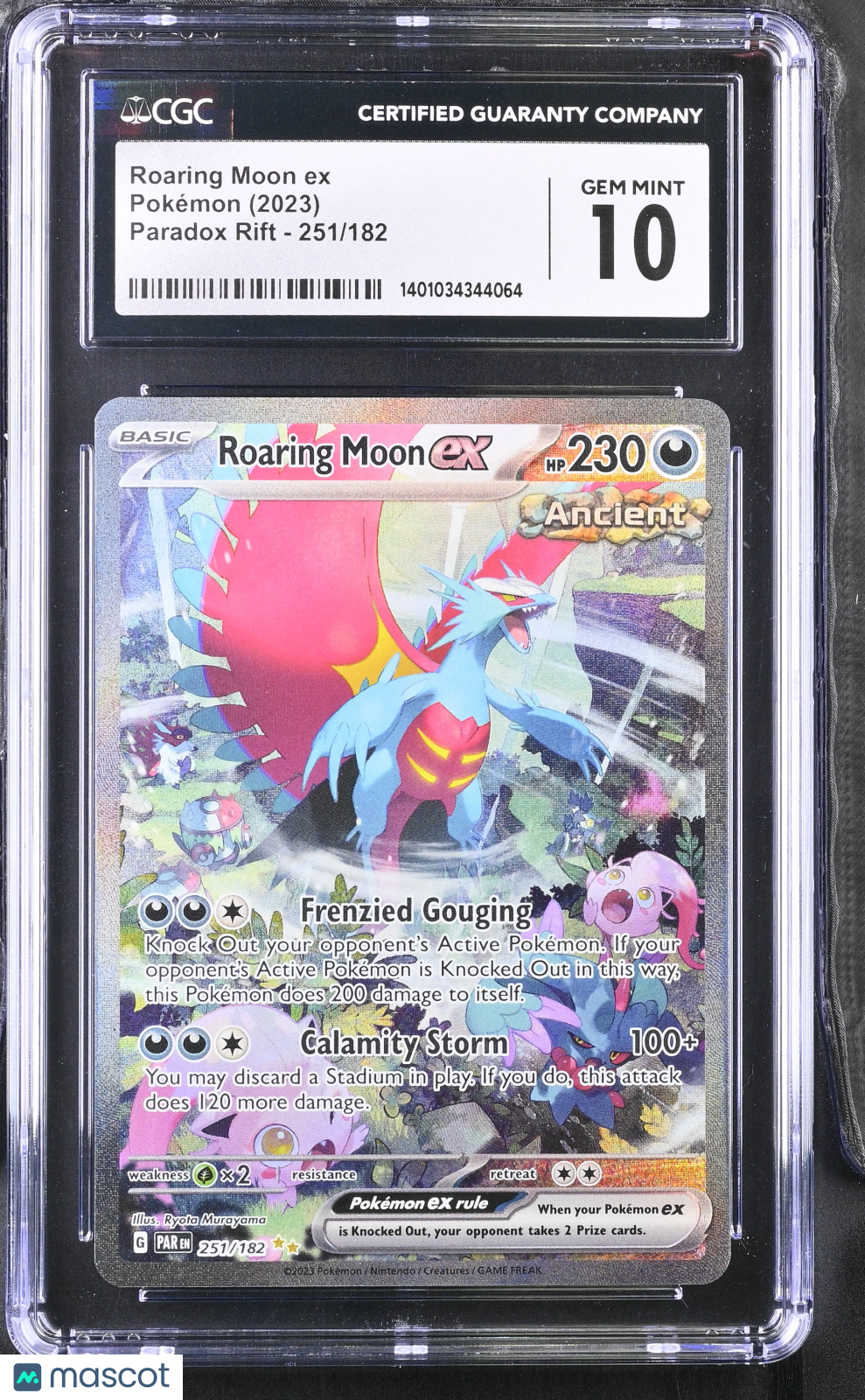 2023 Pokemon Paradox Rift Roaring Moon ex #251/182 CGC 10