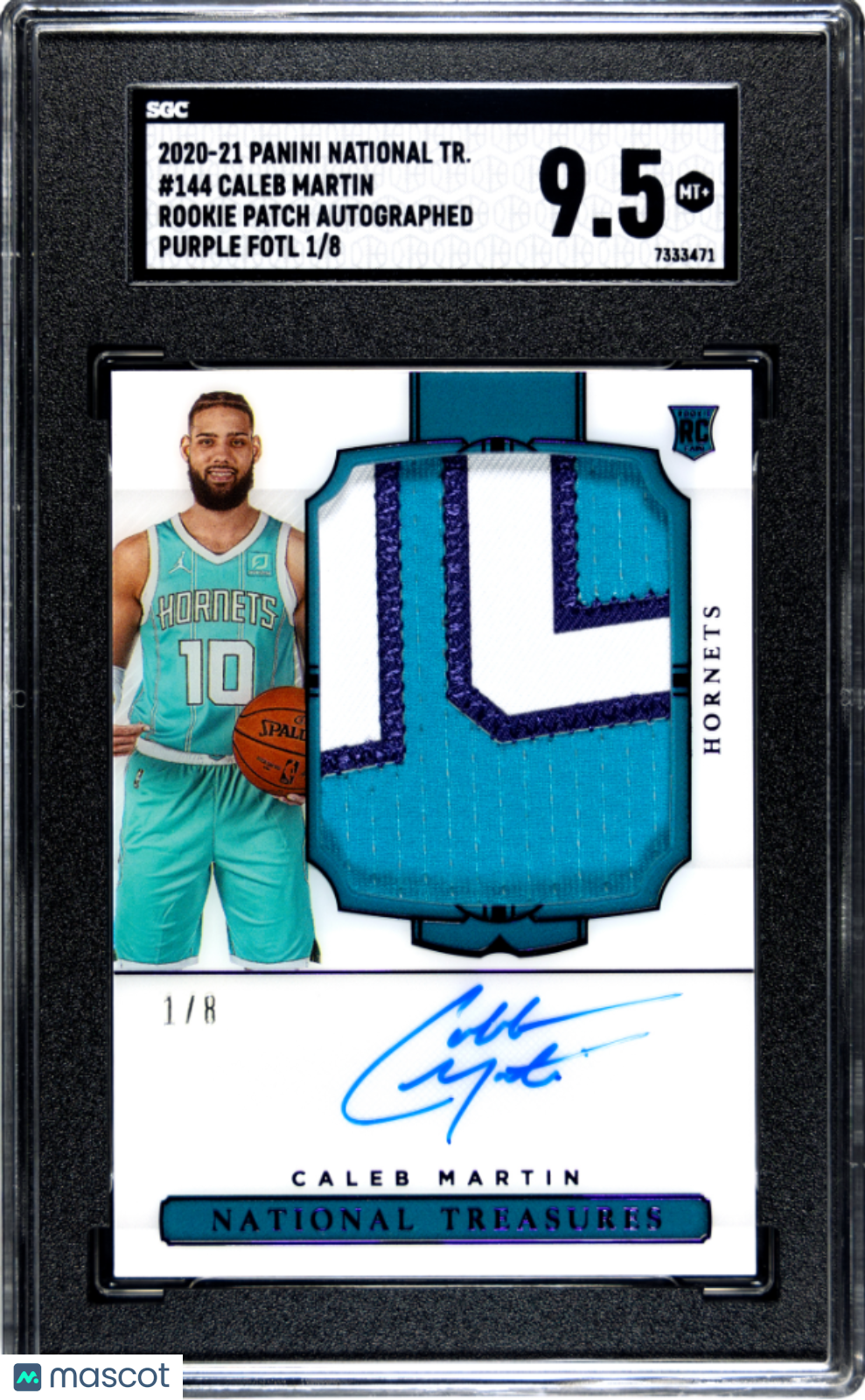 2020 Panini National Treasures Caleb Martin #144 RPA Purple Fotl /8 SGC 9.5