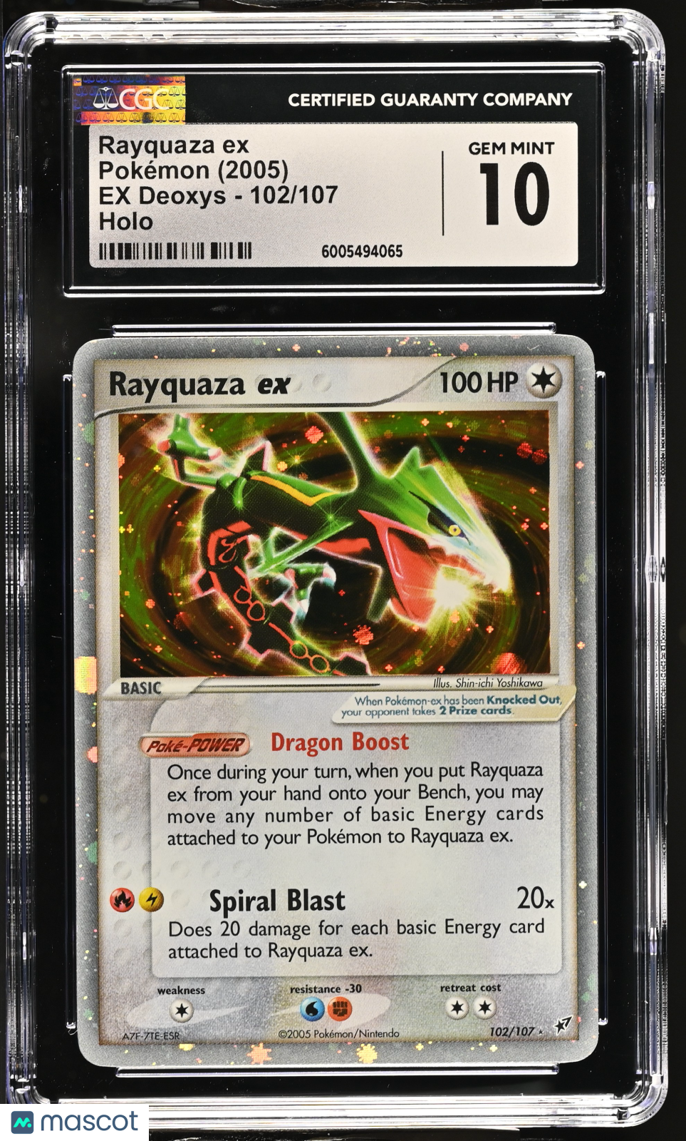 2005 Pokemon EX Deoxys Rayquaza ex #102/107 102/107 CGC 10