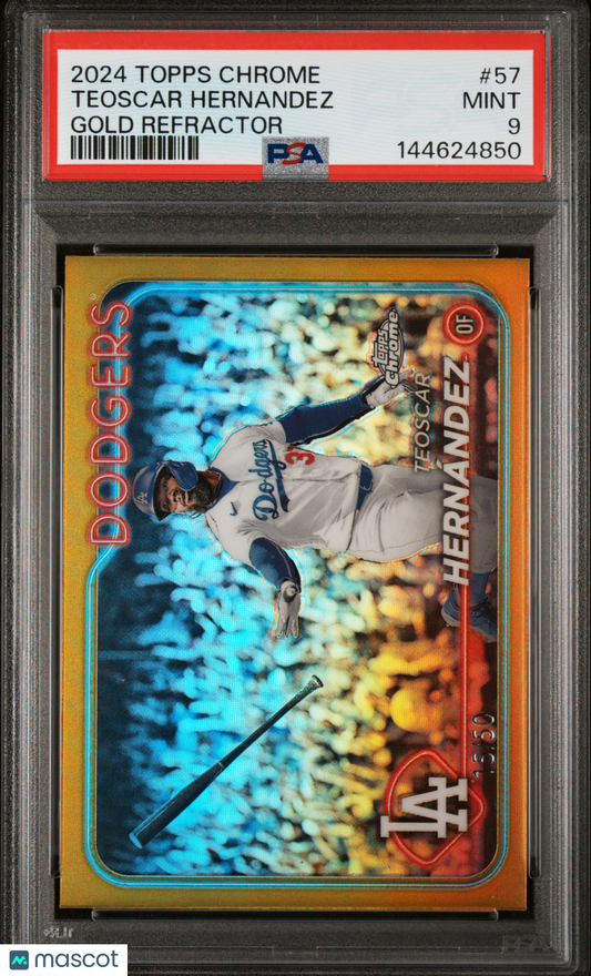 2024 Topps Chrome Teoscar Hernandez #57 Gold Refractor PSA 9