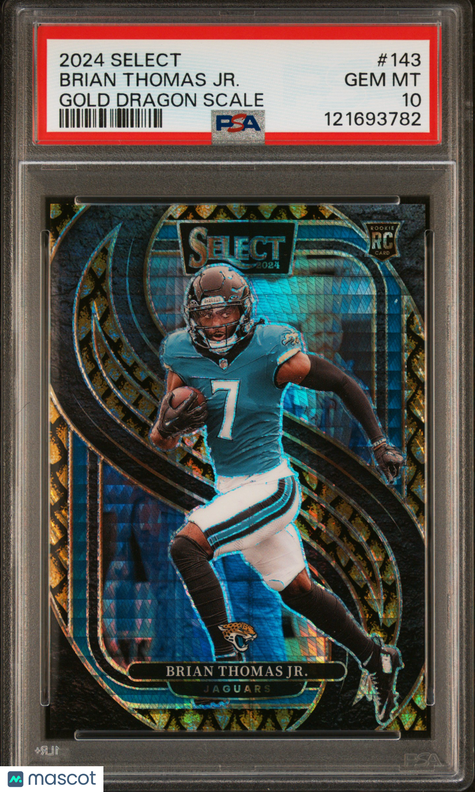 2024 Panini Select Brian Thomas JR. #143 Gold Dragon Scale /10 PSA 10