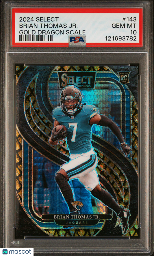 2024 Panini Select Brian Thomas JR. #143 Gold Dragon Scale /10 PSA 10