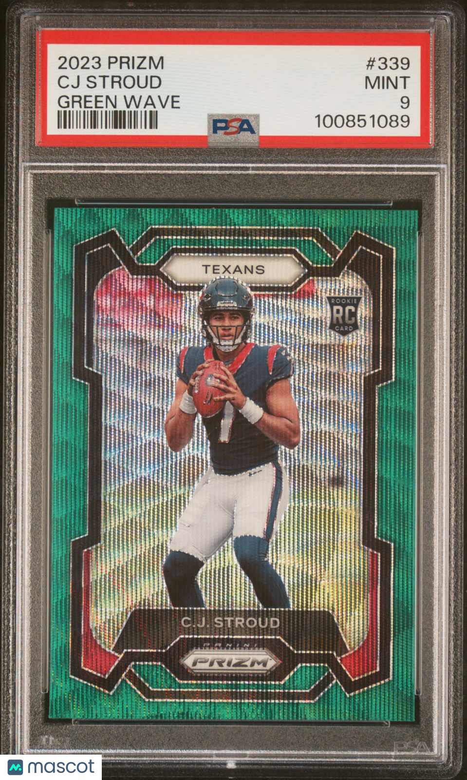 2023 Panini Prizm CJ Stroud #339 Green Wave PSA 9