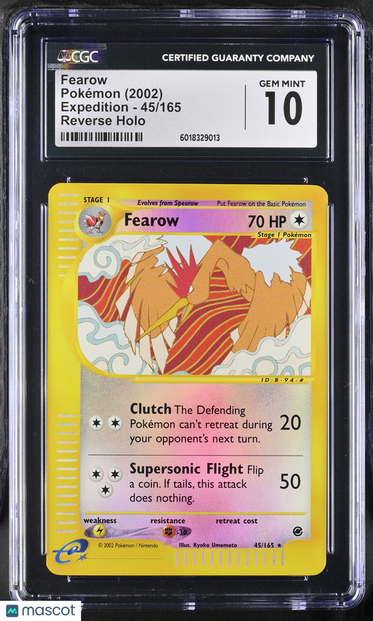 2002 Pokemon Expedition Fearow #45/165 English CGC 10