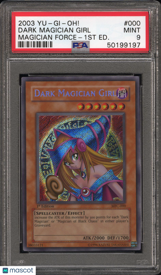 2003 Yu-Gi-Oh! Magician's Force Dark Magician Girl #MCV-000 1st Ed Secret PSA 9