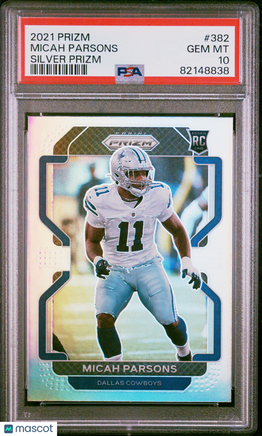 2021 Panini Prizm RC Micah Parsons #382 Silver PSA 10