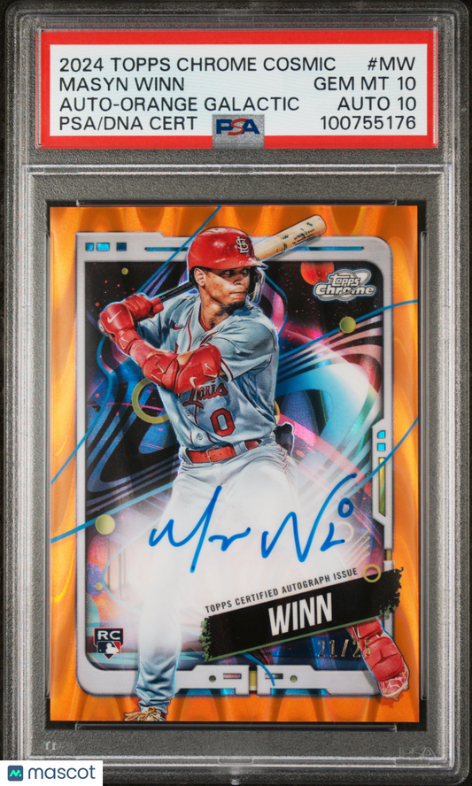 2024 Topps Cosmic Chrome  Auto Masyn Winn #MW Orange Galactic PSA 10 Auto 10