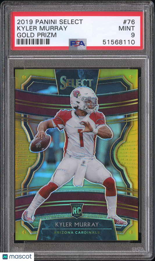 2019 Panini Select Kyler Murray #76 Gold Prizm PSA 9