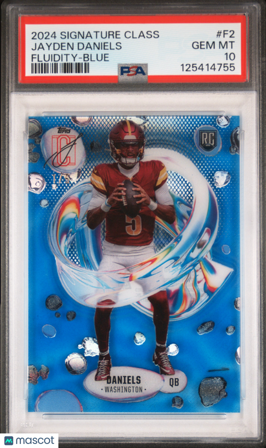 2024 Topps Signature Class Fluidity Jayden Daniels #F2 Blue /5 PSA 10