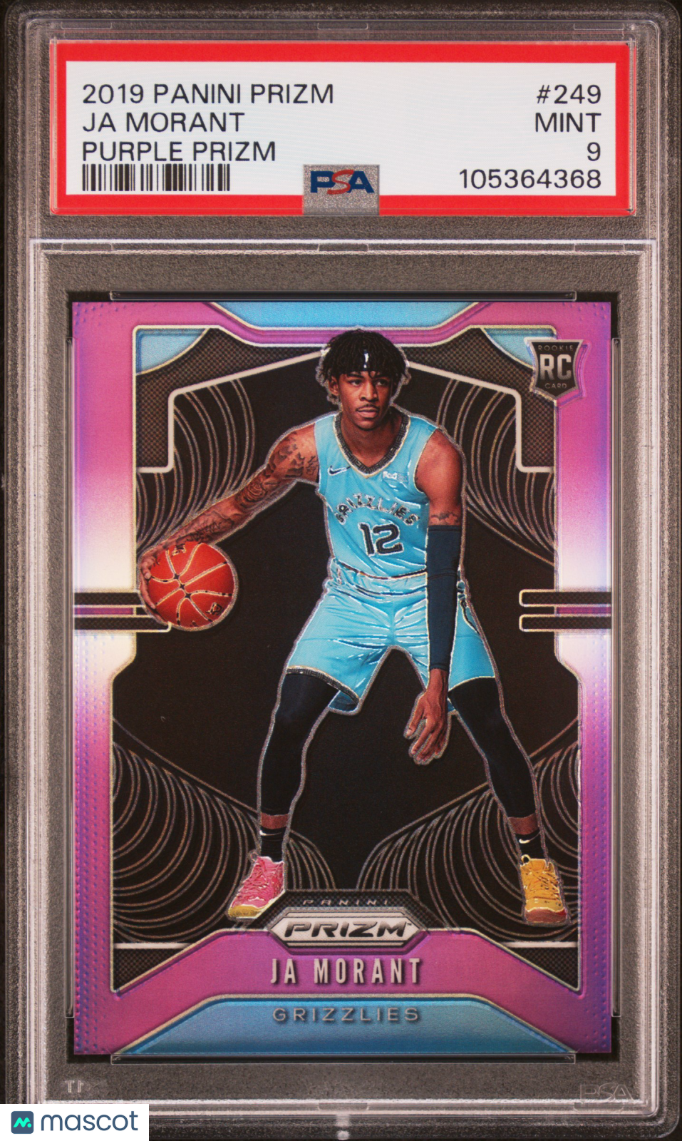 2019 Panini Prizm Ja Morant #249 Purple /75 PSA 9