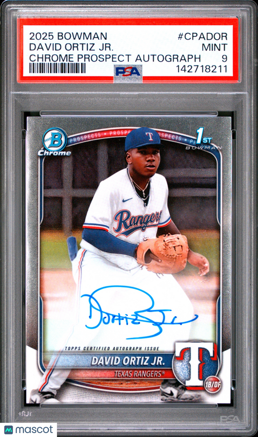 2025 Bowman Chrome Prospect Autographs David Ortiz JR. #CPADOR PSA 9