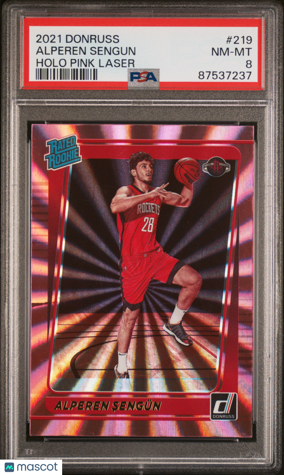 2021 Panini Donruss Alperen Sengun #219 Holo Pink Laser PSA 8