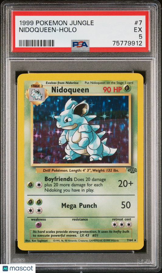 1999 Pokemon Jungle Nidoqueen #7 PSA 5