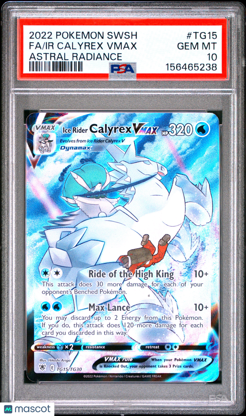 2022 Pokemon Sword & Shield Astral Radiance Ir Calyrex VMAX #TG15 Astral Radiance Fa PSA 10