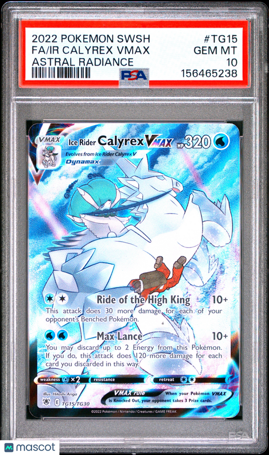 2022 Pokemon Sword & Shield Astral Radiance Ir Calyrex VMAX #TG15 Astral Radiance Fa PSA 10