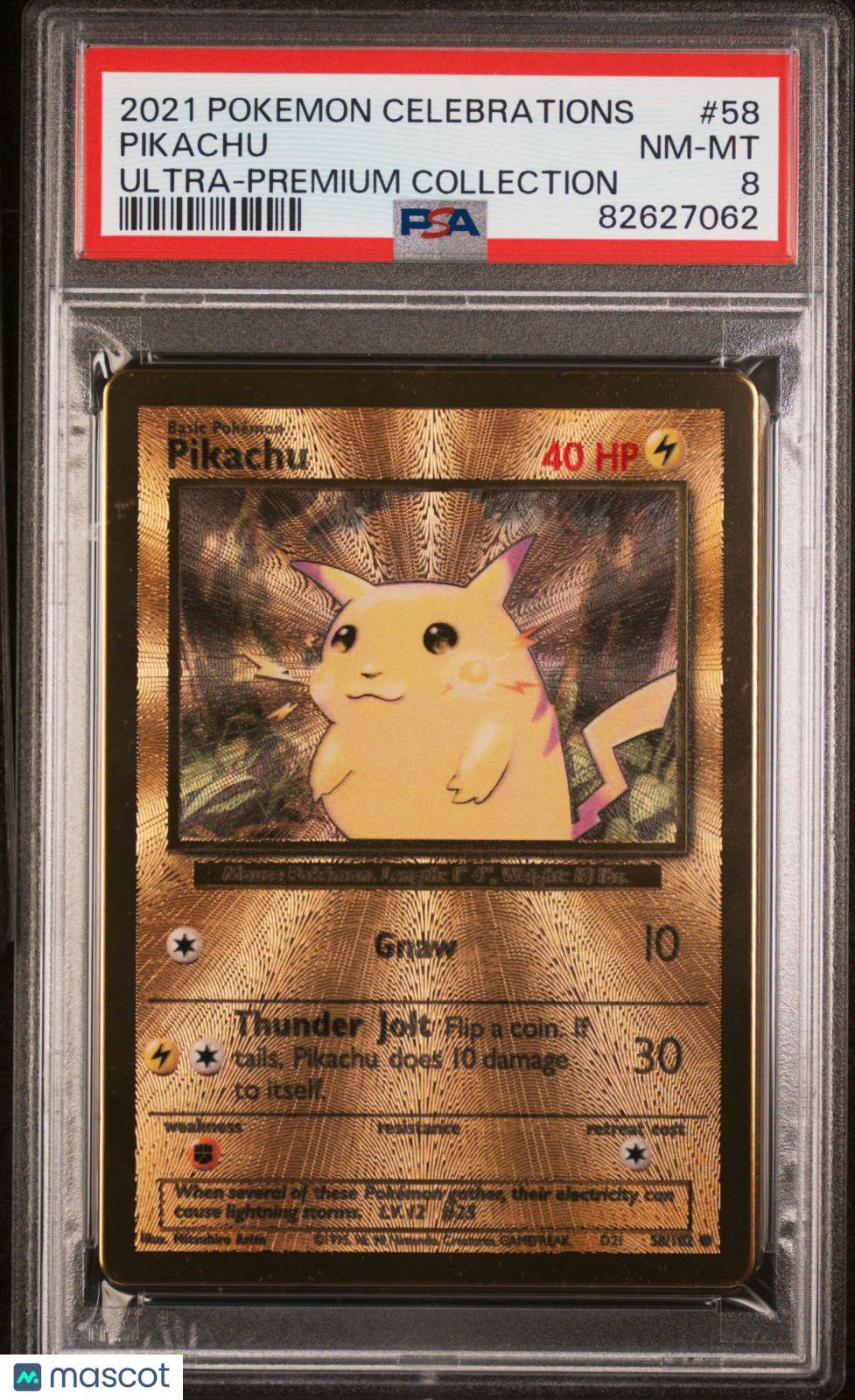2021 Pokemon Celebrations Ultra-Premium Collection Pikachu #58 PSA 8