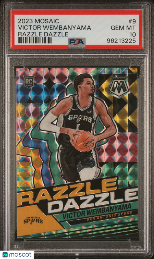 2023 Panini Mosaic Razzle Dazzle Victor Wembanyama #9 PSA 10
