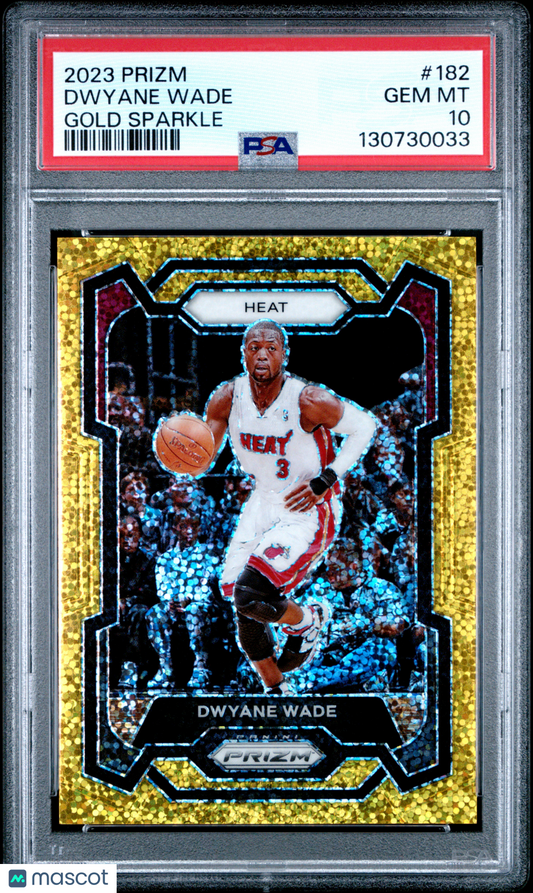 2023 Panini Prizm Dwyane Wade #182 Gold Sparkle PSA 10